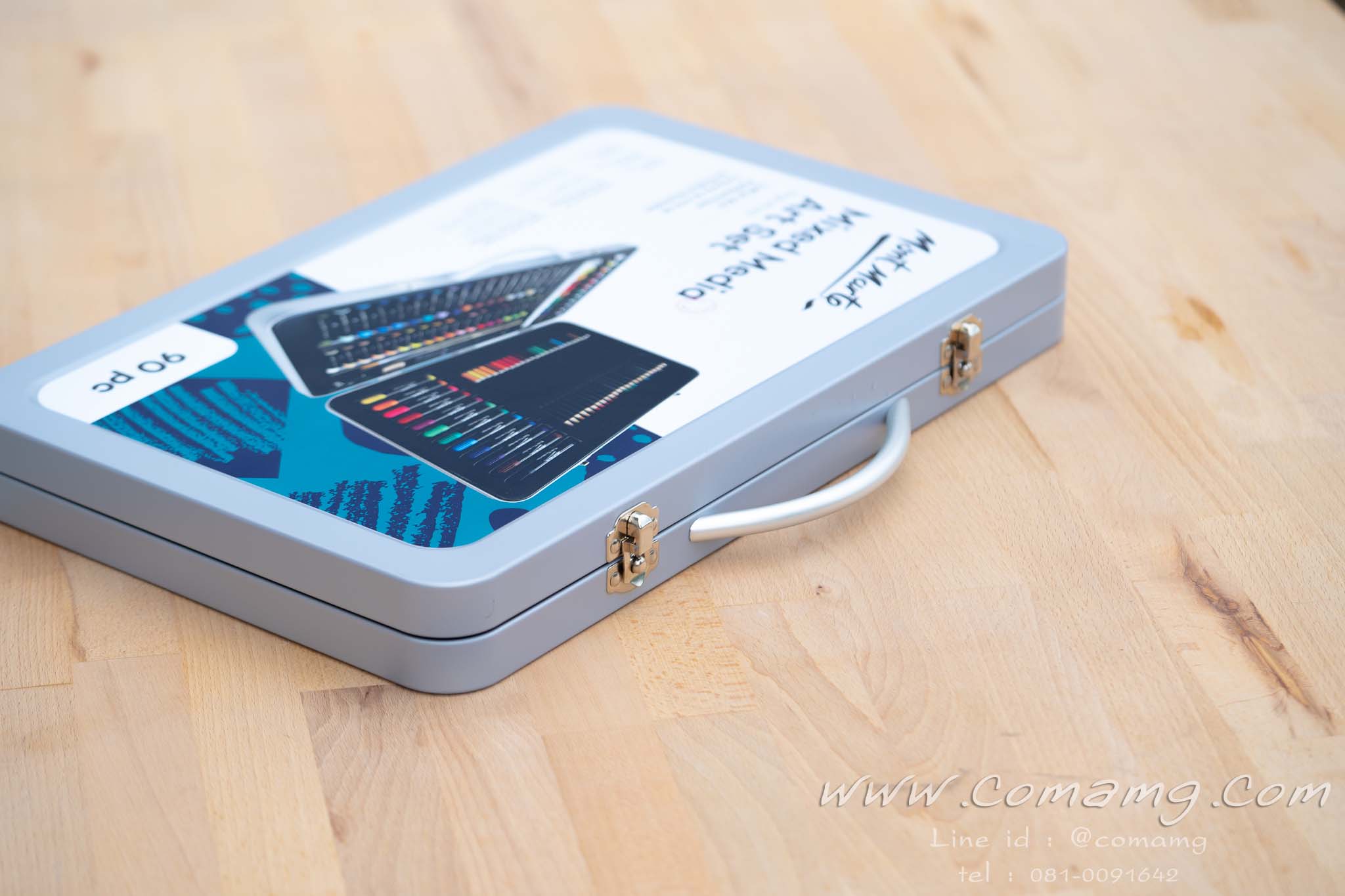 ชุดสี Mont Marte กระเป๋ากล่องเหล็ก อุปกรณ์วาดรูป 90 ชิ้น สีอะคริลิค ชอล์คน้ำมัน สีไม้ เมจิก พร้อมพู่กัน และอุปกรณ์วาดเขียน