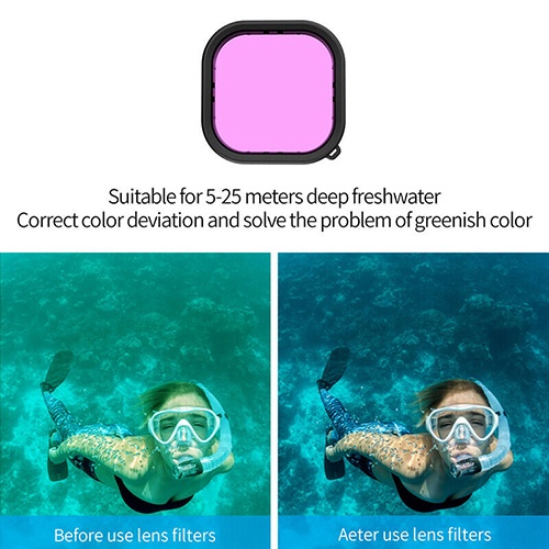 GoPro 11 /10 / 9 Telesin Waterproof Case + Filter 50M Waterproof Lens Filter + Film เคสกันน้ำ + ฟิลเตอร์ + ฟิล์ม