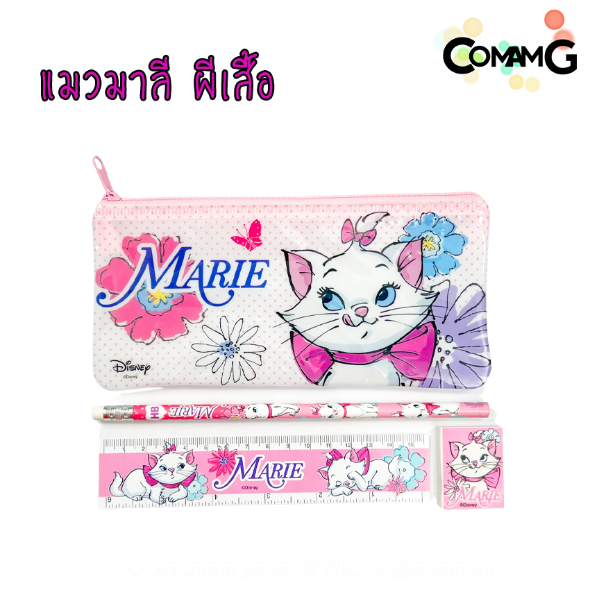 กระเป๋าดินสอ+ดินสอ+ยางลบ ไม้บรรทัด ชุดเครื่องเขียนพร้อมอุปกรณ์การเรียน เซ็ต4ชิ้น ลายการ์ตูนลิขสิทธิ์แท้