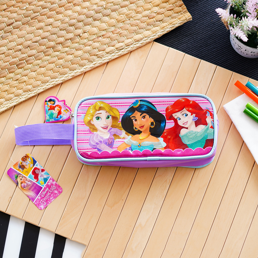 กระเป๋าดินสอ เครื่องเขียน ลายการ์ตูนเจ้าหญิงดิสนีย์ คาร์ แบทแมน โซเฟีย มิกกี้เมาส์ ทรงสี่เหลี่ยมผืนผ้า ลิขสิทธิ์แท้