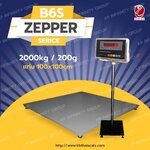 เครื่องชั่งดิจิตอล 2 ตัน เครื่องชั่งดิจิตอลแบบวางพื้นขนาดใหญ่ 2 ตัน ค่าละเอียด 200 กรัม ยี่ห้อ ZEPPER รุ่น B6S Series ขนาดแท่นชั่ง 100x100cm. (หัวอ่านสแตนเลส)