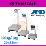 ตาชั่งกันน้ำ100กิโลกรัม เครื่องชั่งวางพื้นสแตนเลส100กิโล เครื่องชั่งน้ำหนัก100kg เครื่องชั่งน้ำหนักตั้งพื้น100กิโลกรัม ป้องกันน้ำระดับ IP65 เครื่องชั่ง100กิโล ความละเอียด10g AND HW-100 แท่นขนาด39x53cm.