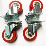 ล้อรถเข็น ล้ออะไหล่ 4 ล้อ ล้อแป้นเป็น ล้อเป็น แบบแป้น ล้อโพรียูรีเทน ล้อยางดำ ลูกล้อเลื่อนอุตสาหกรรม (4ล้อ/ชุด)