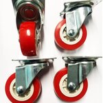 ล้อรถเข็น ล้ออะไหล่ 4 ล้อ ล้อแป้นเป็น ล้อเป็น แบบแป้น ล้อหมุนได้ ล้อหมุน ล้อโพรียูรีเทน ล้อยางดำ ลูกล้อเลื่อนอุตสาหกรรม