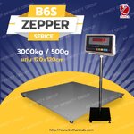 เครื่องชั่งดิจิตอล 3 ตัน เครื่องชั่งดิจิตอลแบบวางพื้นขนาดใหญ่ 3 ตัน ค่าละเอียด 500 กรัม ยี่ห้อ ZEPPER รุ่น B6S Series ขนาดแท่นชั่ง 120x120cm. (หัวอ่านสแตนเลส)