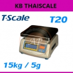 ตาชั่งดิจิตอล เครื่องชั่งดิจิตอล เครื่องชั่งตั้งโต๊ะ 15kg ความละเอียด5g แท่น19x23cm.ยี่ห้อ TSCALE รุ่น T20