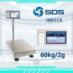 ตาชั่งดิจิตอล เครื่องชั่งน้ำหนักตั้งพื้น 60กิโลกรัม ความละเอียด 2 กรัม แบบมีเครื่องพิมพ์สติกเกอร์ในตัว ยี่ห้อ SDS รุ่น IDS713มี Built-In Printer ในตัว สามารถปริ้นสติ๊กเกอร์ได้
