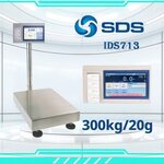 ตาชั่งดิจิตอล เครื่องชั่งน้ำหนักตั้งพื้น 300กิโลกรัม ความละเอียด 20กรัม แบบมีเครื่องพิมพ์สติกเกอร์ในตัว ยี่ห้อ SDS รุ่น IDS713 มี Built-In Printer ในตัว สามารถปริ้นสติ๊กเกอร์ได้
