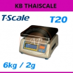 ตาชั่งดิจิตอล เครื่องชั่งดิจิตอล เครื่องชั่งแบบตั้งโต๊ะ 6kg ความละเอียด2g แท่น19x23cm.ยี่ห้อ TSCALE รุ่น T20