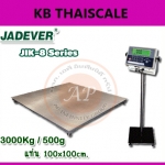 เครื่องชั่งดิจิตอล 3 ตัน เครื่องชั่งดิจิตอลแบบวางพื้นขนาดใหญ่ 3 ตัน ค่าละเอียด 500 กรัม ยี่ห้อ JADEVER รุ่น JIK-8 Series ขนาดแท่นชั่ง 100x100cm. (สแตนเลส)
