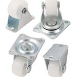 ล้อรถเข็น ล้ออะไหล่ 4 ล้อ 1.5 นิ้ว สีขาว (ล้อแป้นเป็น 2 ล้อ/ล้อเป็นตาย 2 ล้อ) ไนลอนแข็งล้อแผ่นล้อเลื่อน