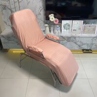 ผ้าปูเตียงสีโอรส ผ้าปูเตียงร้านเสริมสวย ผ้าคลุมเตียงนวดหน้า ผ้าปูเตียงคลีนิก (สำหรับกลไก60*165cm)