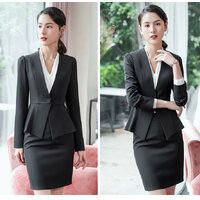 เสื้อสูทBlack+กระโปรงBlack