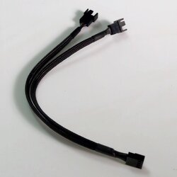 สายY พัดลม 4Pin สายถัก 2หัว สีดำ