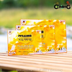 Pyramid Aquarelle สมุดสีน้ำ300g หยาบ ขนาดA3 A4 A5
