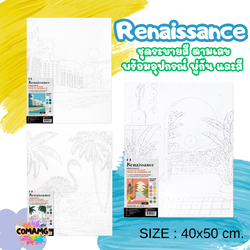 Renaissance ชุดแคนวาส ชุดระบายสีตามเลข Paint by Number Kit Size 40x50 cm. พร้อมส่ง