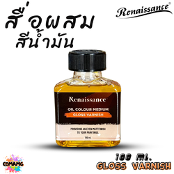 Renaissance สื่อผสมสีน้ำมัน GLOSS VARNISH (กลอสวานิช) ขนาด 100ml. พร้อมส่ง