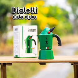 Bialetti หม้อต้มกาแฟ Moka Pot รุ่นพิเศษ Alpina ขนาด3Cup สินค้าพร้อมส่ง ของแท้100%