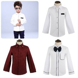 Bsh0203- Bsh-เสื้อเชิ้ตเด็กชาย แขนยาว ทรงสวยดูเท่ห์ หล่อ ดูดีทุกโอกาส เสื้อเชิ้ตเด็กชายใส่ออกงานเนื้อผ้าสวย