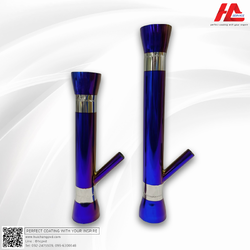 ตัวอย่างงานบ้องกัญชา เคลือบสีน้ำเงินไทเทเนียม | PVD COATING