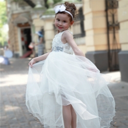 Gd3091- พร้อมส่งชุดเดรสออกงานเด็กสีขาว