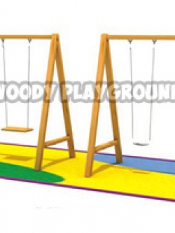 เครื่องเล่นสนามไม้ : ชิงช้าไม้ เสาเหลี่ยม