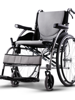 รถเข็นอลูมินัมอัลลอยด์คาร์ม่า รุ่น S-Ergo 105 (WheelChair KARMA S-Ergo 105) เบาะหนานุ่มสีเทาเท่ห์ นั่งสบายสไตล์เบาะรูปตัว S-Shape ของแท้ รับประกันศูนย์ไทย 5 ปี