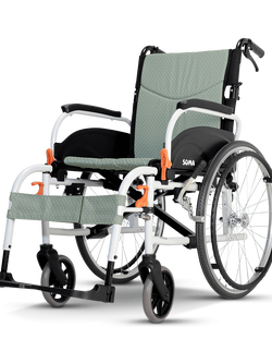 รถเข็นอลูมินัมอัลลอยด์โซม่า SOMA รุ่น Agile เบาะกว้าง 18 นิ้ว สะดวกสบาย ถอดชิ้นส่วนได้ เปิดที่พักแขนขึ้นได้ รองรับน้ำหนักสูงสุด 115 กก. ของแท้จากศูนย์ไทย รับประกัน 3 ปี