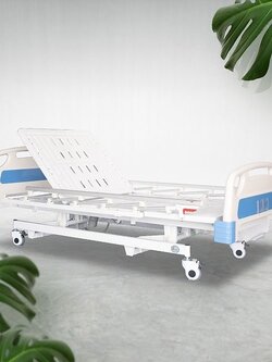 เตียงผู้ป่วยปรับไฟฟ้า 4 ฟังก์ชั่น SUPER LOW หัวท้าย ABS ราวสไลด์ I ปรับเตียงต่ำพิเศษ 35 ซม.+ แถมพิเศษ ฟูกที่นอน 4 ตอน + ชุดผ้าปูที่นอน ปลอกหมอน + ผ้ายางกันเปื้อน