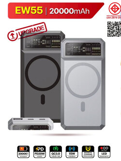 Orsen Eloop รุ่น EW55 ชาร์จแบบแม่เหล็ก 20000mAh PD 20W ไร้สาย Power Bank แบตสำรอง