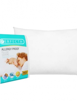 ปลอกหมอนกันไรฝุ่น PERFECTA ขนาดมาตรฐาน 20×30 นิ้ว มีซิปสำหรับรูดปิดเพื่อป้องกันไรฝุ่นและสารก่อภูมิแพ้ไม่ให้เล็ดลอดออกมา