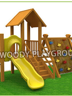 เครื่องเล่นไม้ ชุดบ้านปีนป่ายเสริมพัฒนาการหรรษา