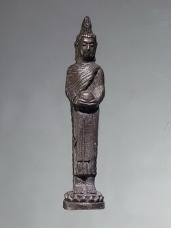 รหัสสินค้า พระกริ่ง พระหล่อ 861 รูปหล่อโบราณเนื้อทองสตางค์ พระพุทธปางอุ้มบาตร พระประจำวันพุธ กลางวัน พระเกจิยุคเก่าจัดสร้าง