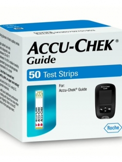 แผ่นตรวจวัดระดับน้ำตาลในเลือด Accu-Chek Guide 50 แผ่น (50 Test Strips Accu-Chek Guide)