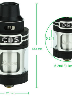 แก้วอะไหล่ ไม่มีอะตอม Glass Tube for OBS Engine RTA 25mm 5.2ml รุ่นแรก ใส่กับรุ่น OBS มินิ ไม่ได้