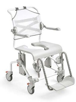 รถเข็นอาบน้ำ นั่งถ่าย อเนกประสงค์ อีแทค สวิฟท์ โมบิล 2 คอมโหมด แชร์ (ETAC SWIFT MOBIL -2) เบาะกว้างพิเศษ รองรับน้ำหนักผู้ใช้งานสูงสุด 160 กิโลกรัม