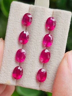 ทับทิมเผาใหม่ไข่ 7x5mm. 1 เม็ด