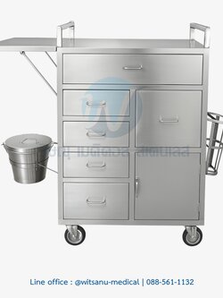 รถเข็นเครื่องมือ 6 ลิ้นชัก 1 ประตู พร้อมบอร์ด CPR