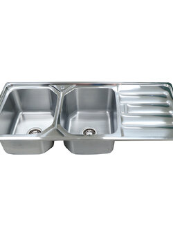 VEGARR อ่างซิงค์สแตนเลส 2 หลุม มีที่พักจานหนา 0.6 มม. D408L