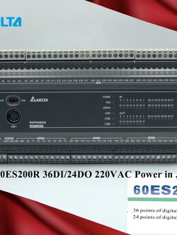 Delta PLC DVP60ES200R 36DI/24DO 220VAC Power in (Relay)
