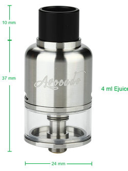 แก้วอะไหล่ ไม่มีอะตอม Glass Tube for Avocado RDTA 24mm 4ml