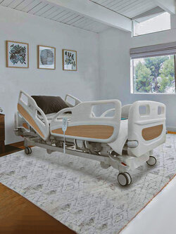 เตียงผู้ป่วยปรับไฟฟ้า GS-828 ราวกั้นปีกนกยาว (มาพร้อมรีโมทฝังปีก และรีโมทมีสาย) มีแบตเตอรี่สำรองไฟ (เฉพาะเตียงเท่านั้น ไม่รวมฟูกที่นอน)