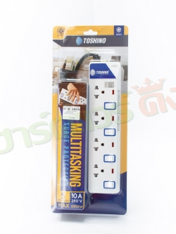 TOSHINO E-914 5M_รางปลั๊ก4ที่,Surge vct3*0.750 5 เมตร