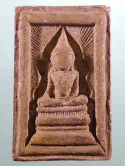 Antig FB 12187 พระสมเด็จพิมพ์แหวกม่านอกใหญ่ หลวงพ่อกวย วัดโฆสิตาราม จังหวัดชัยนาท เนื้อผง วรรณะออกเหลือง