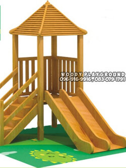 เครื่องเล่นสนาม ชุดบ้านสไลเดอร์คู่