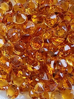 ซิทรินกลมเจียรเหลี่ยมเข้ม 5.0mm. 5 กะรัต