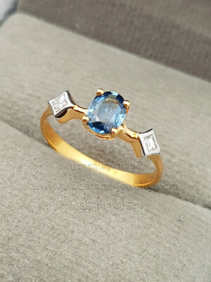 แหวนไพลินบ่าเพชร