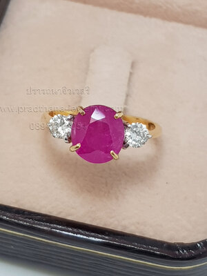 แหวนทับทิมบ่าเพชร