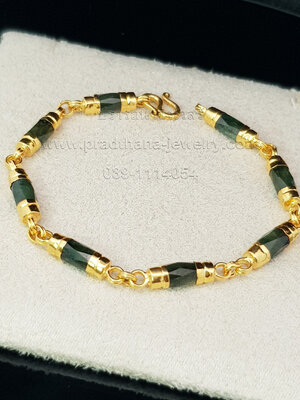 สร้อยข้อมือปล้องเขียวส่องจับทอง