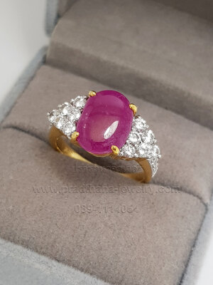 แหวนทับทิมบ่าเพชร